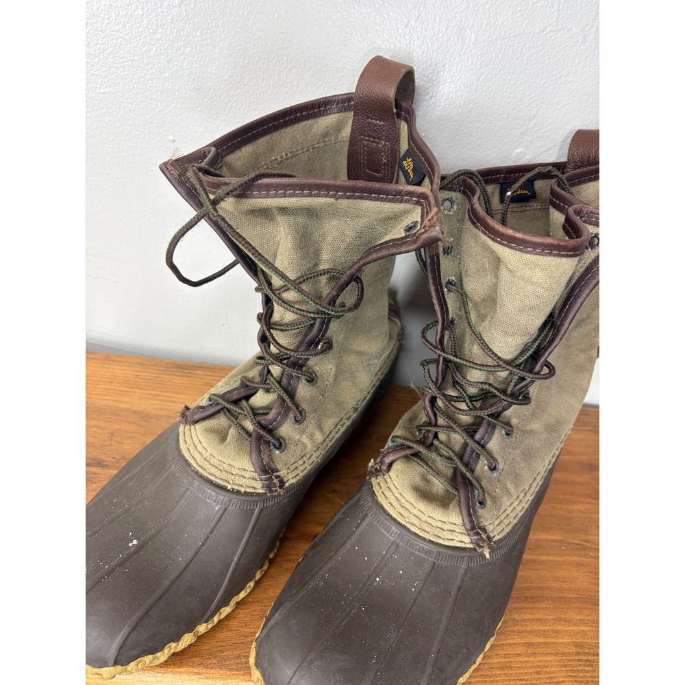Vintage LL Bean Maine Hunting Shoe Mens 9 M Canvas Rubber Duck Boots Made in USA